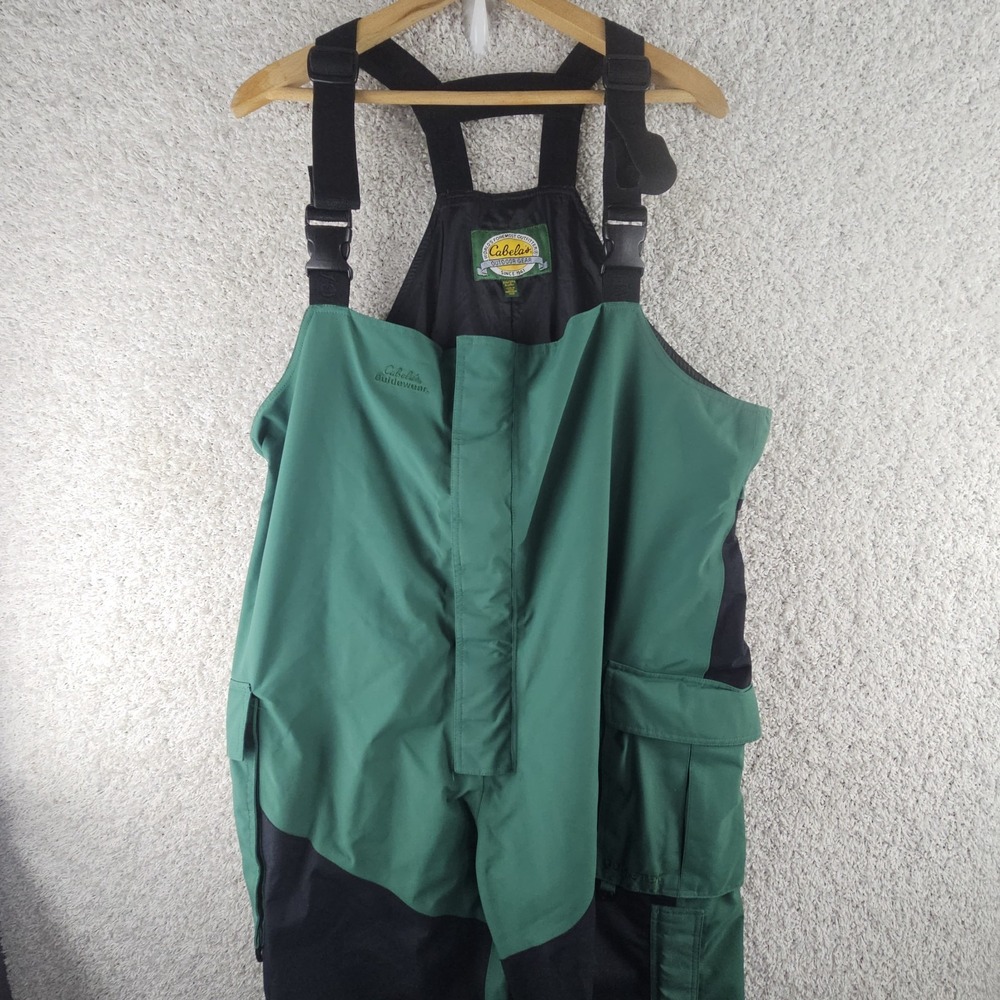 Cabela's Gore-Tex Guidewear Mens 2XL Regular Green Bibs Overalls EUC Outdoor